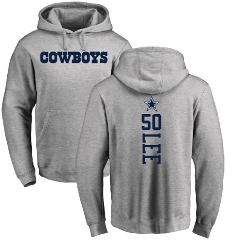 Men Dallas Cowboys Ash Sean Lee Backer #50 Pullover NFL Hoodie Sweatshirts->dallas cowboys->NFL Jersey